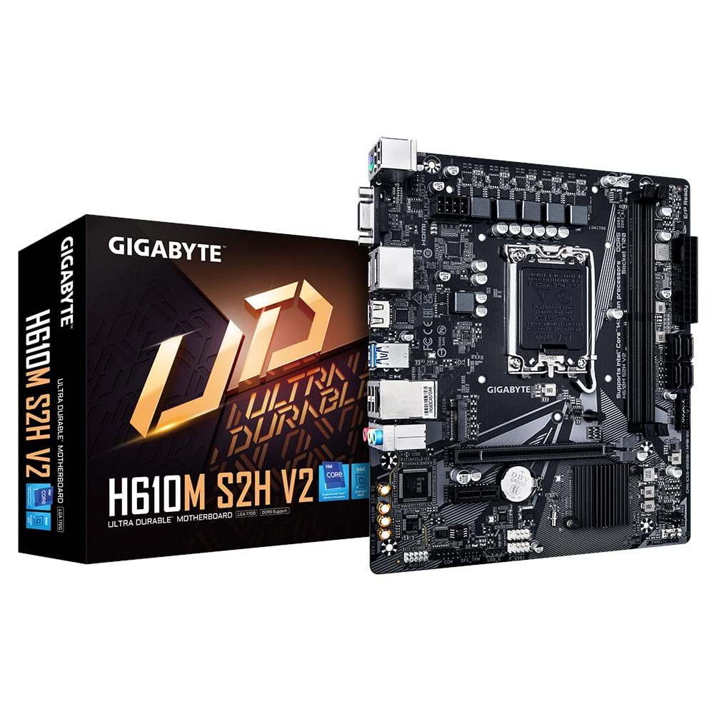 GIGABYTE H610M S2H V2 DDR5 5600MHZ D-SUB HDMI DP MATX 1700P