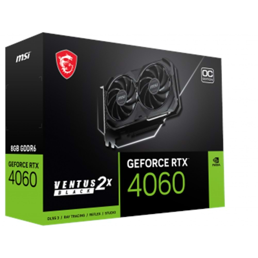 MSI GEFORCE RTX 4060 VENTUS 2X BLACK 8G OC HDMI DP 128 Bit