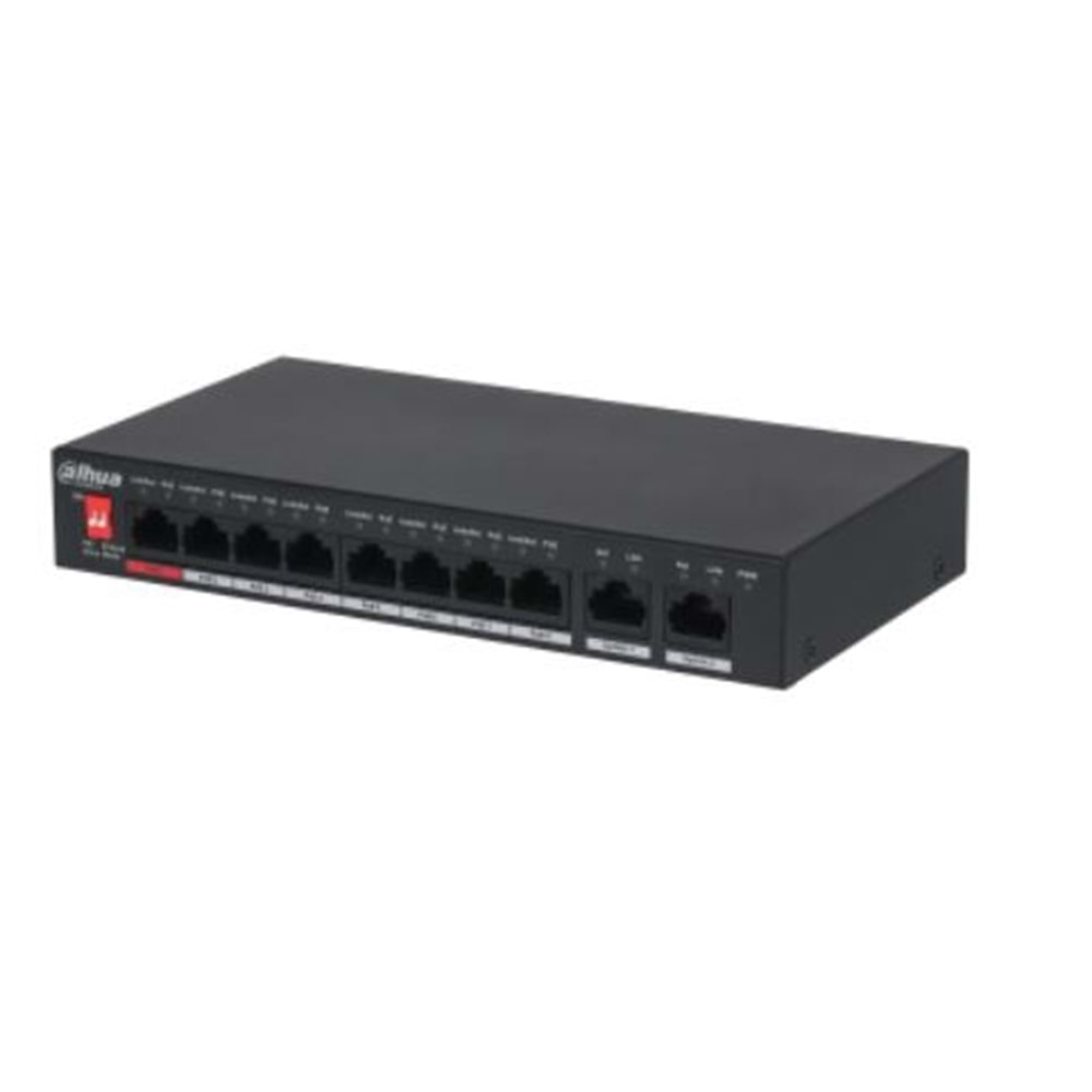 DAHUA PFS3010-8ET-96-V2 8PORT 8XFE-2XFE 96W YÖNETİLEMEZ POE SWİTCH