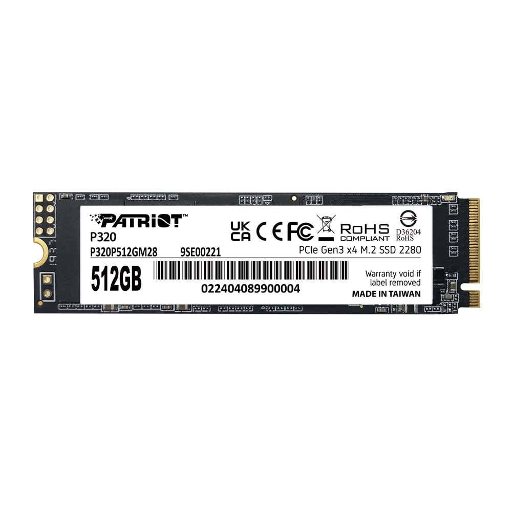 Patriot P320 512GB 3000/2200MB/s NVMe M.2 SSD Disk (P320P512GM28)