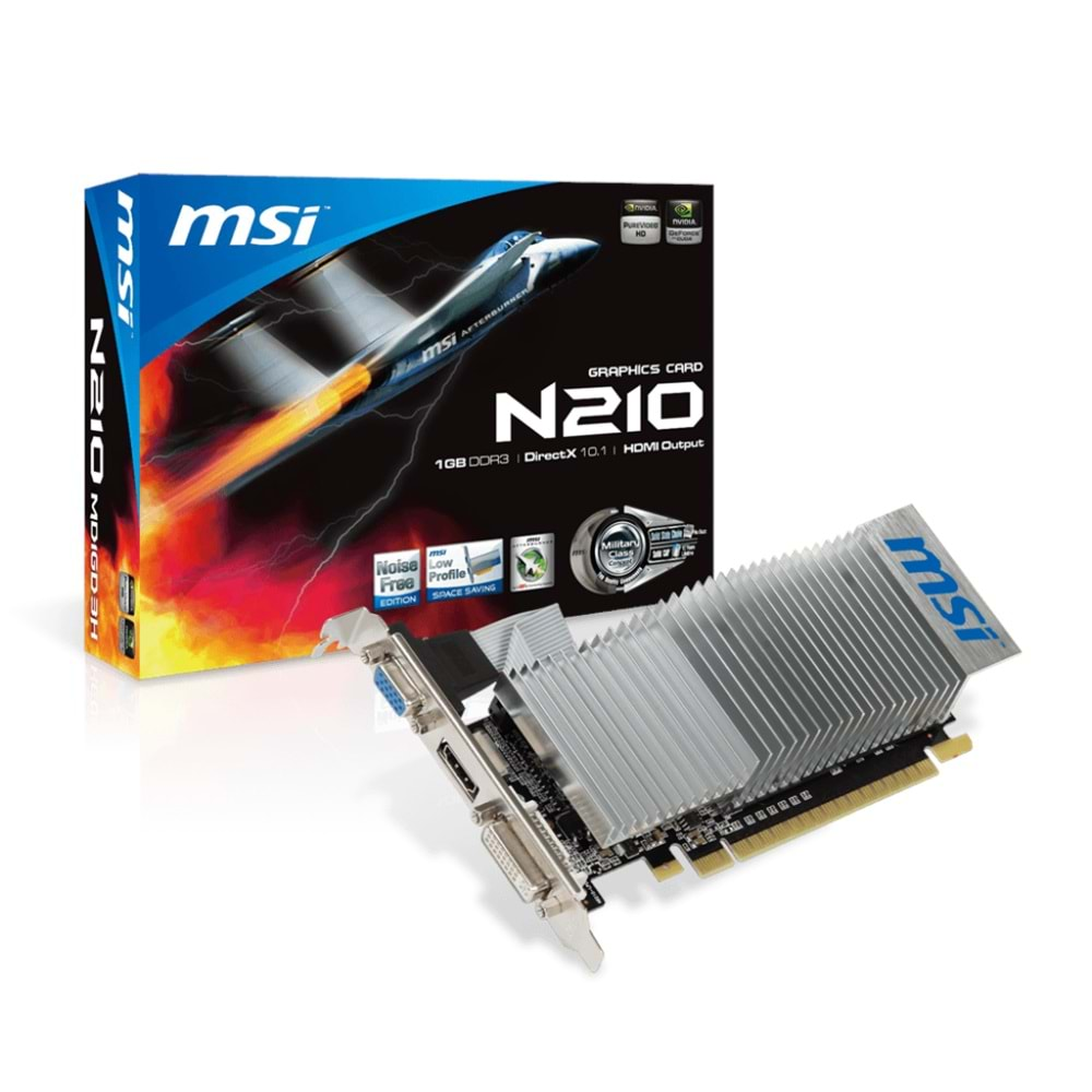 MSI N210-1GD3/LP 64Bit 1GB DDR3 VGA DVI HDMI 64B