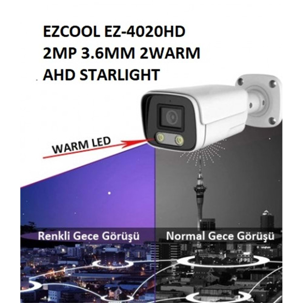 EZCOOL EZ-4020HD 2 MP 3.6MM FULLCOLOR BULLET KAMERA