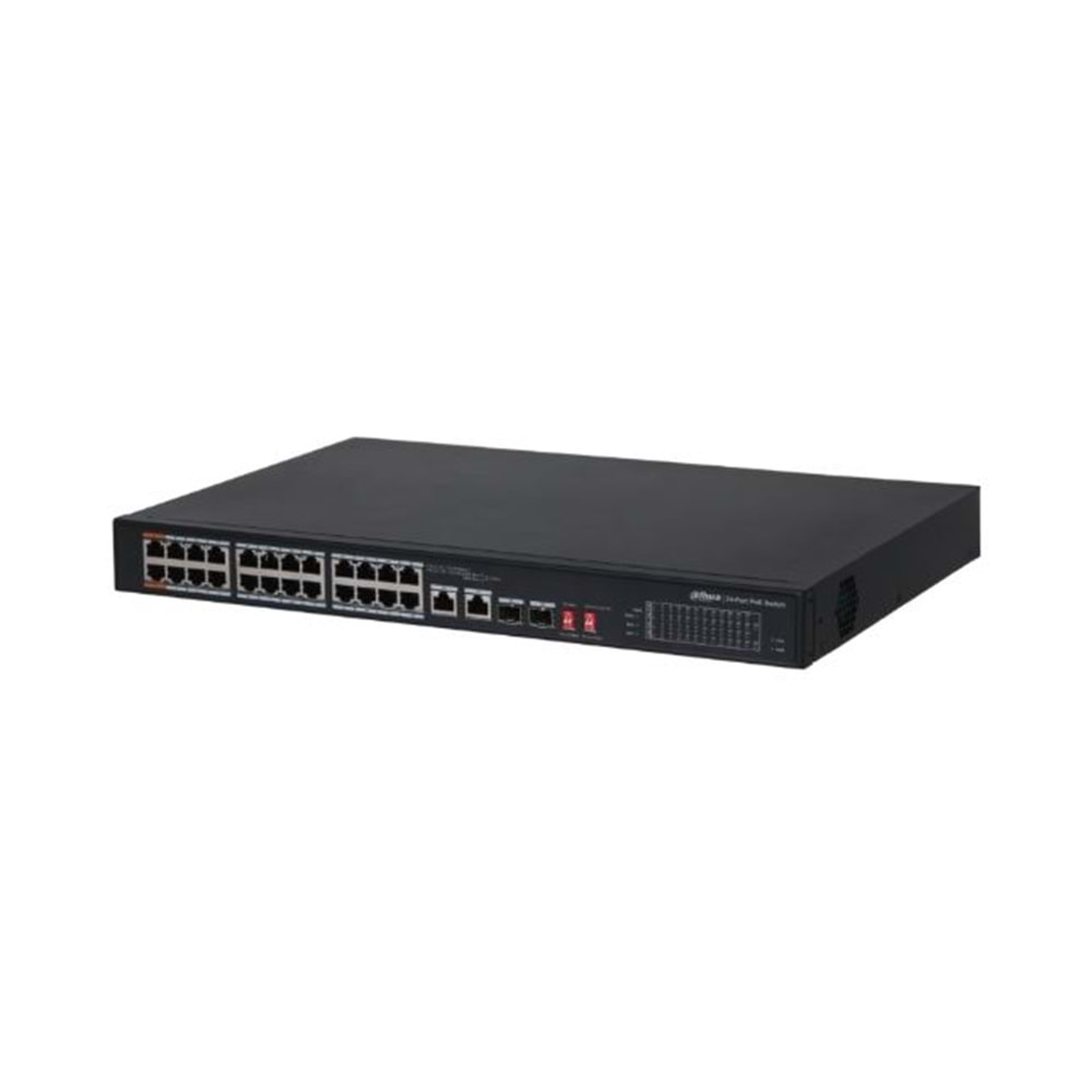 DAHUA PFS3226-24ET-240 24 PORT 24XFE-2XGE-2X1GE/SFP 240W YÖNETİLEMEZ Hİ-POE SWİTCH