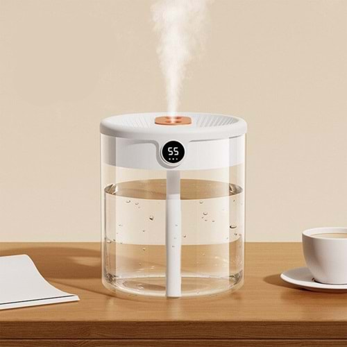 Ezere K15 Işıklı Led Ekranlı Humidifier Araç-Ev Hava Nemlendirme Cihazı