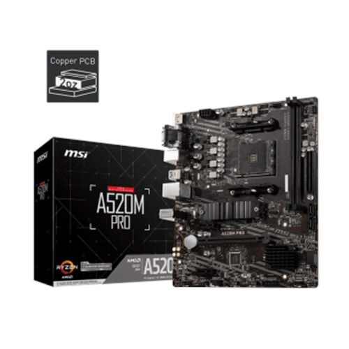 MSI A520M PRO DDR4 4600/1866Mhz M.2 MATX AM4