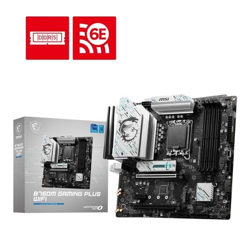 MSI MB B760M GAMING PLUS WIFI DDR5 6800(OC)MHz HDMI DP ATX 1700P