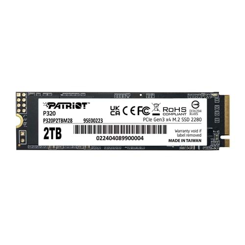 Patriot P320 2TB 3000/2200MB/s NVMe M.2 SSD Disk (P320P2TBM28)