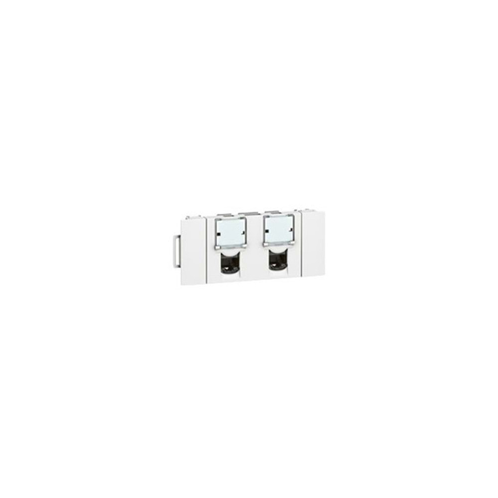 2 x RJ45 Cat5e FTP Soluclip Aksesuarlı 3 Modül Beyaz